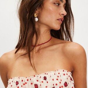 NWOT Free People Scottie Red Printed Top ✨❤️